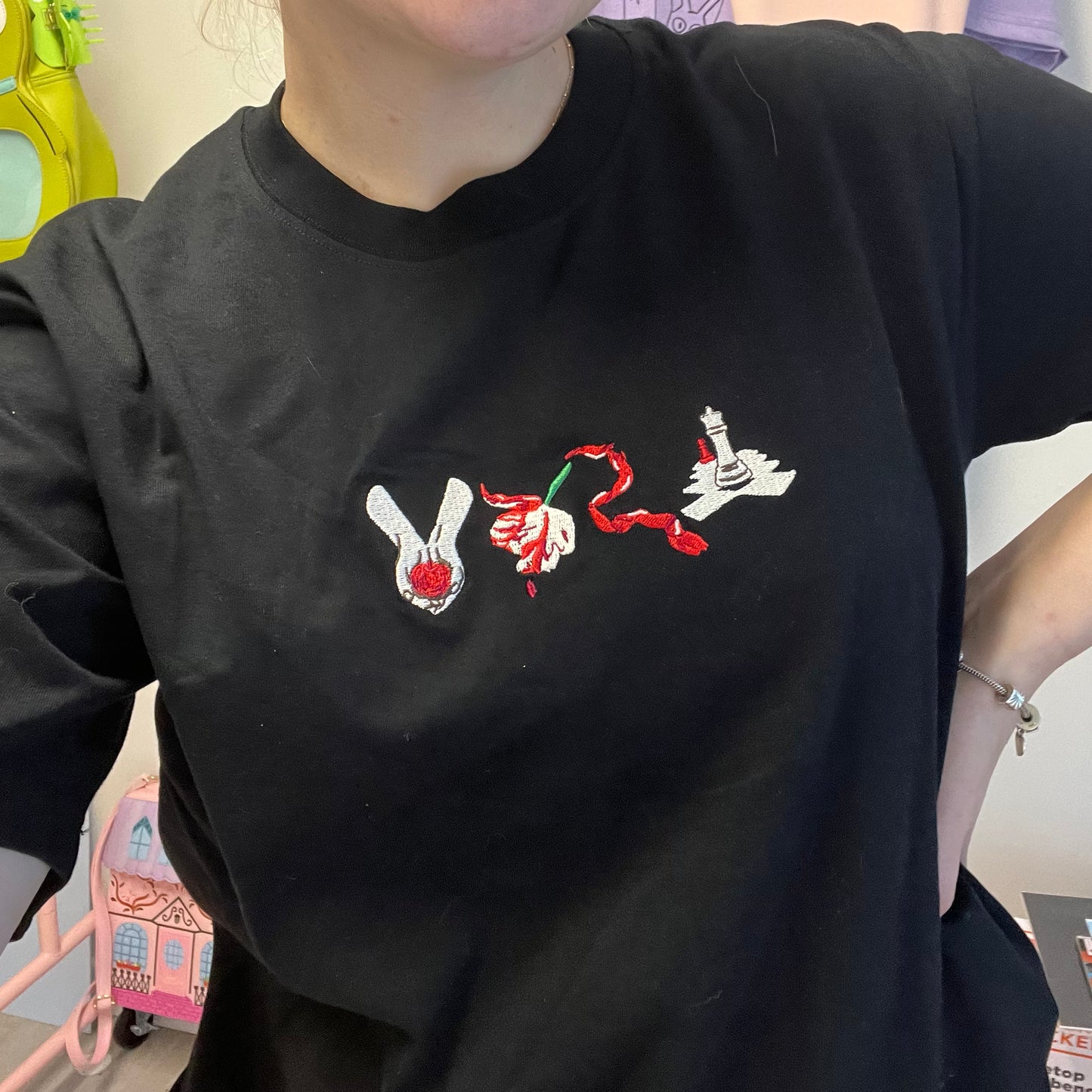 embroidered book cover t-shirt PREORDER