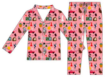 Hoa Hoa Hoa bamboo adult pajama pants set! (PINK)