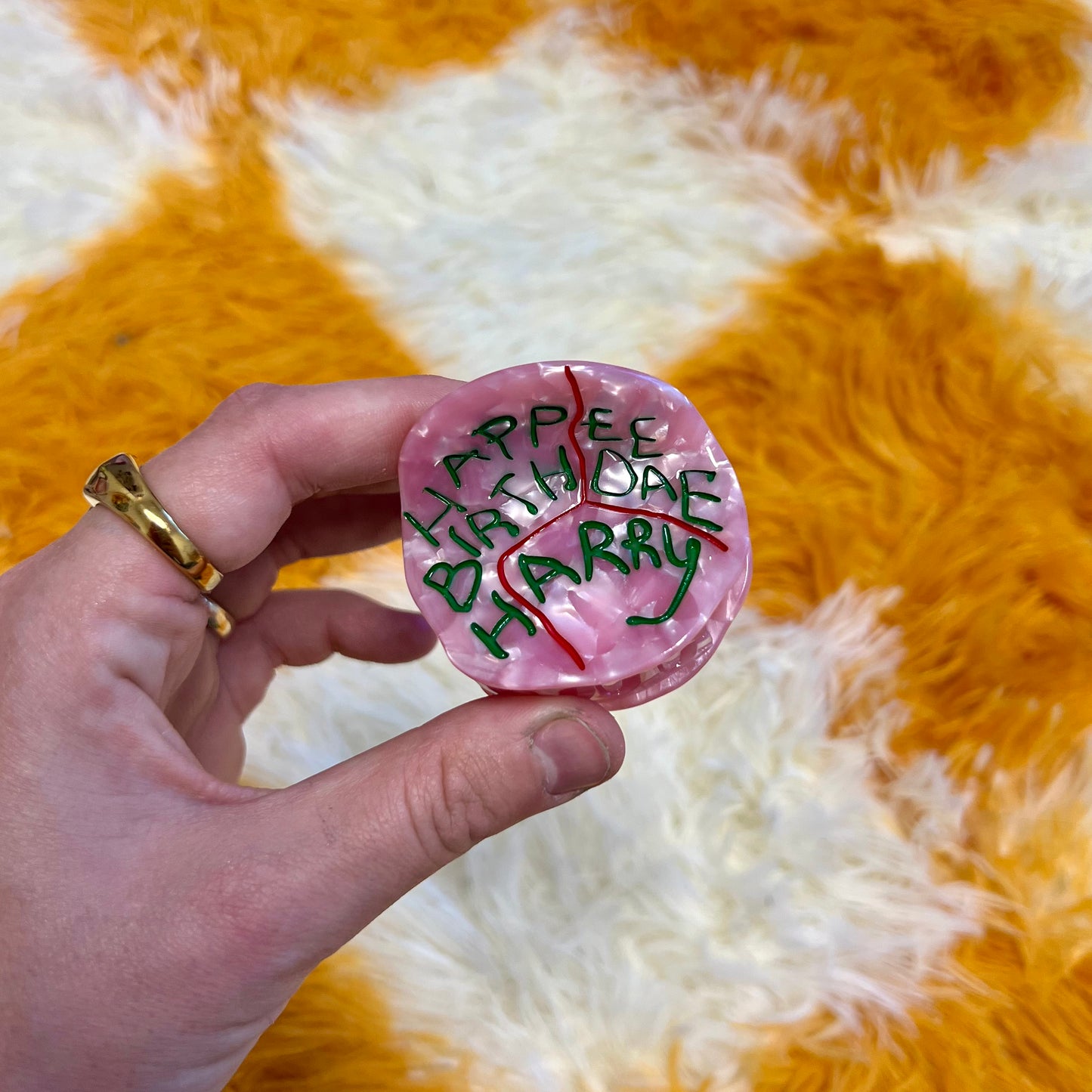 Mini HBD Cake Claw Clip