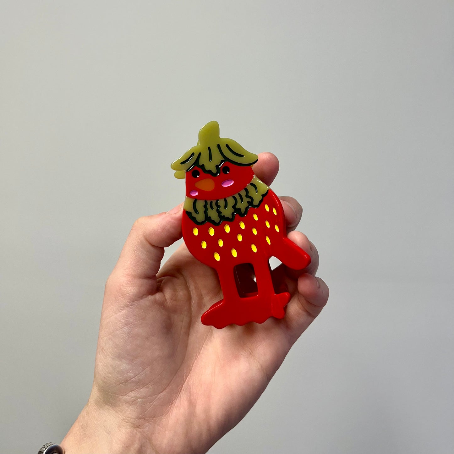 Strawberry Bird Claw Clip