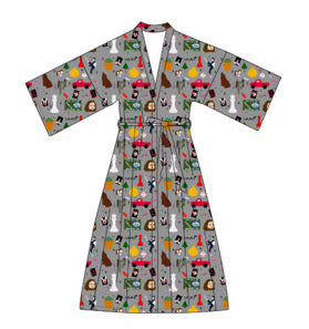 Hoa Hoa Hoa bamboo adult robe! (GRAY)
